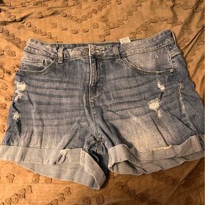 Distressed Jean shorts